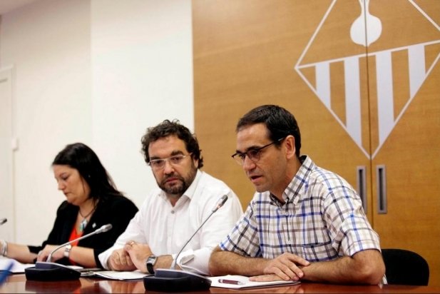 Ignasi Giménez, presenta l'acord amb Sabadell i Barberà, amb els seus alcaldes_617x412