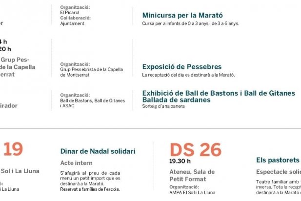 Programació d'actes de La Marató_617x412