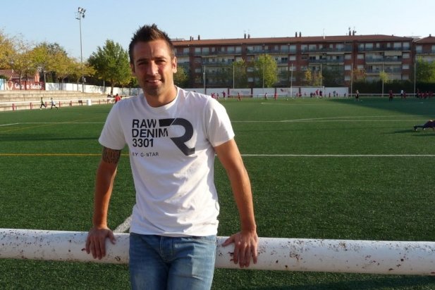 El futbolista Aarón Bueno aquest dimarts al Pepín Valls_617x412