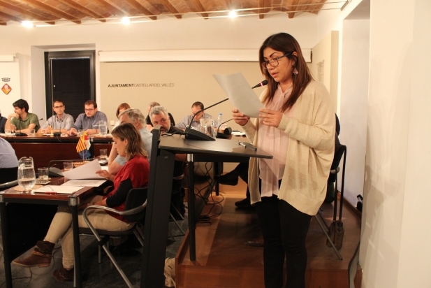 Erika Barrera va intervenir en la moció sobre la situació de Colòmbia. || R.G.