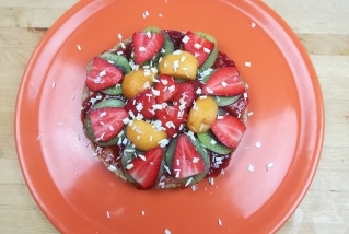 Falsa pizza de fruites de Quins fogons