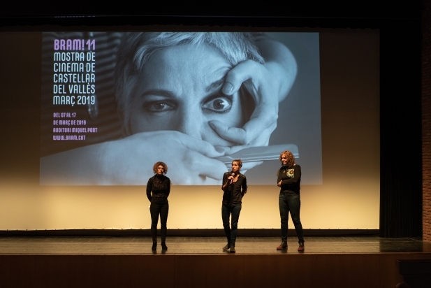 Col•loqui posterior a la projecció amb Alba Barbé i Judith Juanhuix, conduït per Marina Antúnez. || Q. PASCUAL