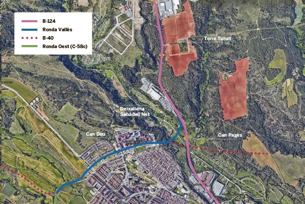 Possible traçat de la Ronda Vallès entre els termes de Terrassa, Sabadell i Castellar del Vallès