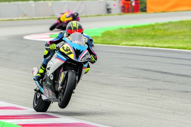 Morales en la cursa del CEV d'aquesta temporada al Circuit de Barcelona-Catalunya.