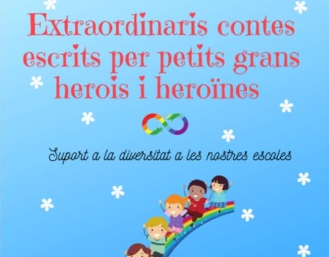 Portada del llibre 'Extraordinaris contes escrits per petits grans herois i heroïnes' escrit i il·lustrat per l'alumnat del Mestre Pla