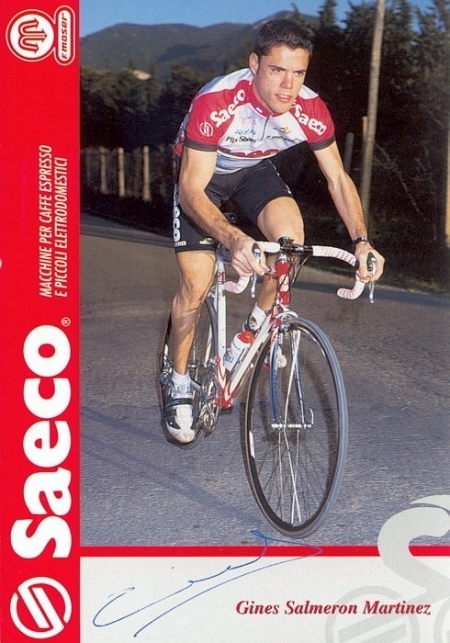 Cromos del ciclista en les temporades 1996 amb el Saeco, i 1998 i 99 amb el Vitalicio. || CEDIDES