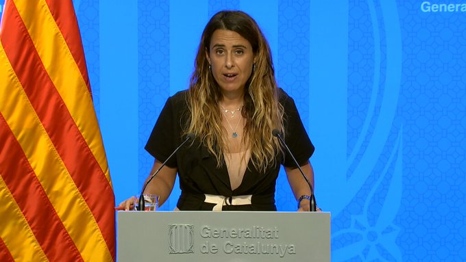 Patrícia Plaja, portaveu del govern, en la compareixença d'aquest dimarts