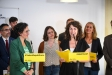 La candidata d'ERC a l'alcaldia de Castellar, Dolors Ruiz, acompanyada de la secretària general del partit, Marta Rovira, amb d'altres alcaldables de la comarca