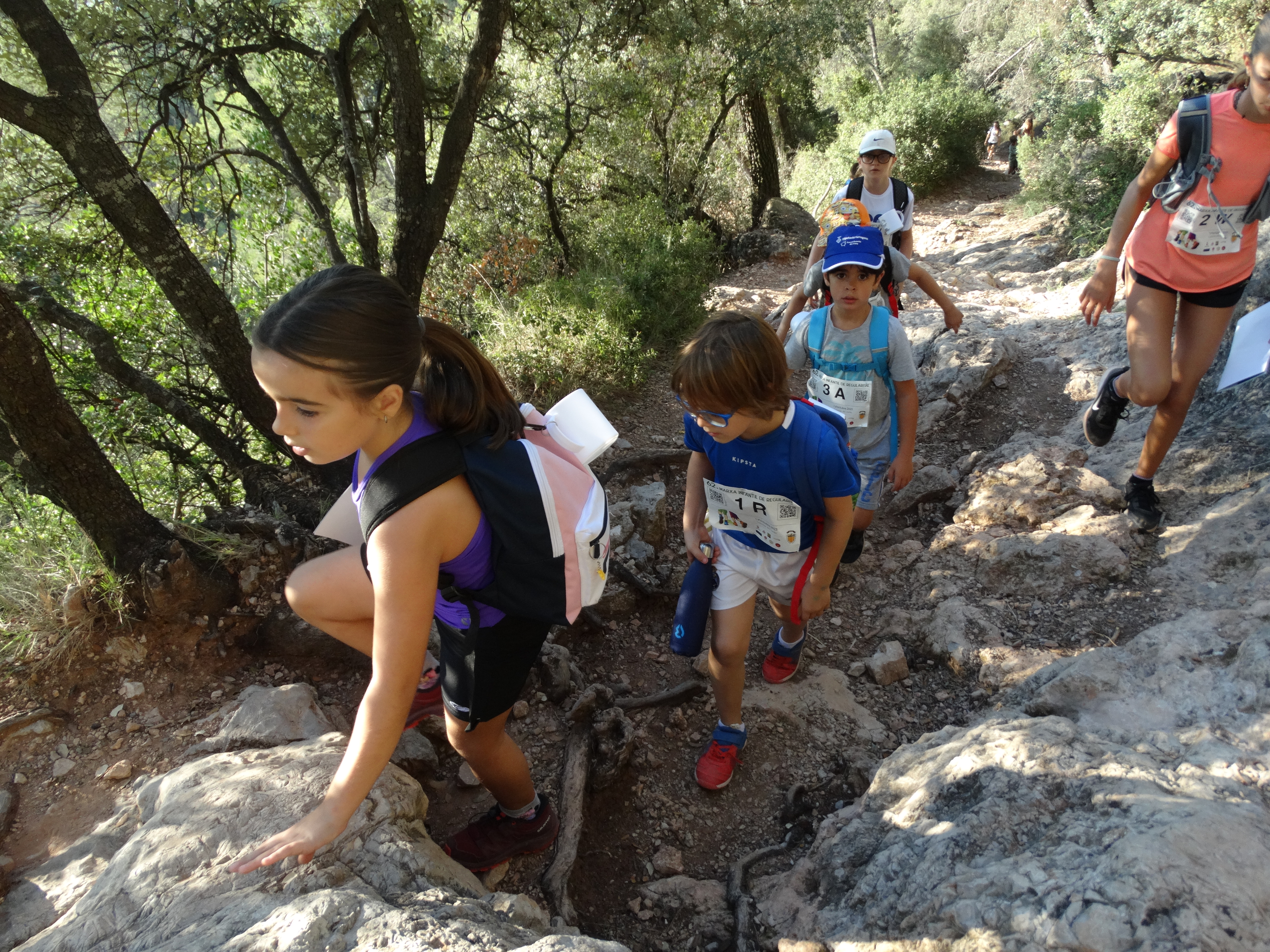 Participants a la 62 Marxa Infantil de Regularitat, a la pujada al Puig de la Creu. ||M. A.
