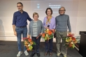 L'alcalde amb Àngels Vilanova, Jaume Terés i  Mercè Torras, els treballadors municipals que s'han jubilat aquest any || Aj. Castellar