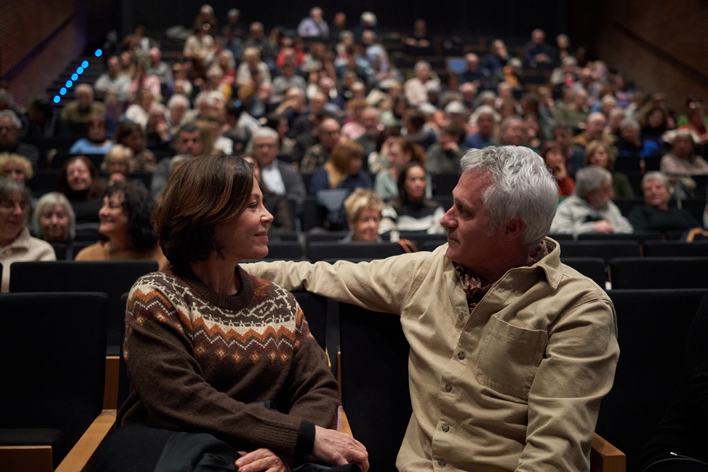 Montse Germán i Marc Recha, a la fila zero d'un públic que gairebé va omplir l'Auditori. || Q. P.
