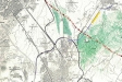 Esquema de les rondes de Sabadell i vers Terrassa i la C155 (negre), allargament dels FGC a Castellar (blau), nova àrea de centralitat al Pla de la Bruguera (groc) i reserva del Quart Cinturó (rosat). || fem vallès