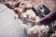Un treballador en una construcció del polígon de la Bruguera || Q. Pascual