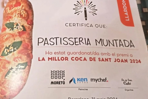 El certificat obtingut pel pastisser Joan Muntada