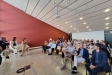 A l’esquerra, Rivera i Farrés en al reunió amb els empresaris locals. || Aj. Castellar