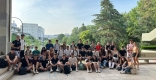Els alumnes de l'Institut Puig de la Creu abans de començar les proves