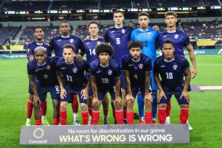La selecció dominicana abans del partit conta Surinam ! fedofutbol
