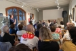 Parlaments d'inauguració: D'esquerra a dreta, l'arqueòleg Jordi Roig, la respresentant de Decidim Marta Garro, el director dels serveis territorials de Cultura de la Generalitat Andreu Felip