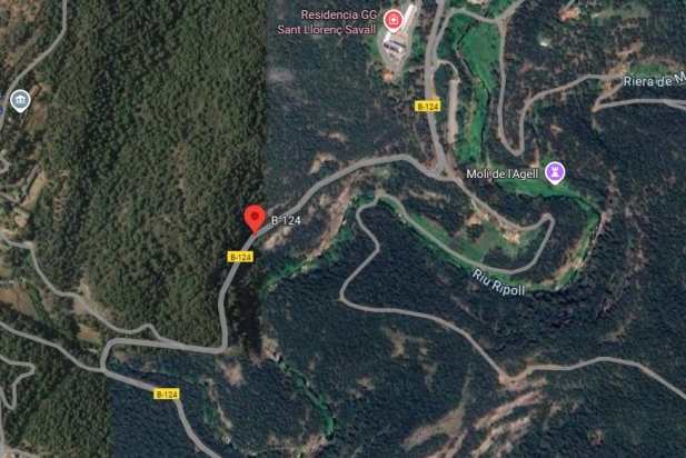 L'incident ha succeït al km 14 de la B-124 L'incident ha succeït al km 14 de la B-124