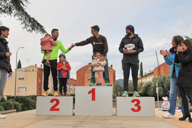El podi masculí de la I Cursa de la Dona.