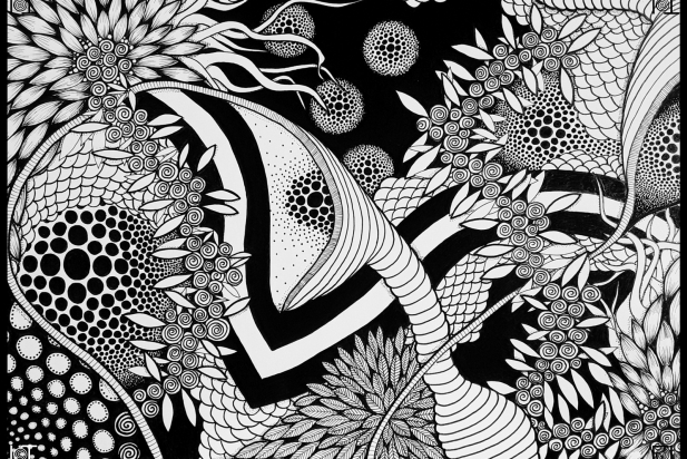 Una de les obres de Lady Tangle que es pot veure al Calissó. || CEDIDA