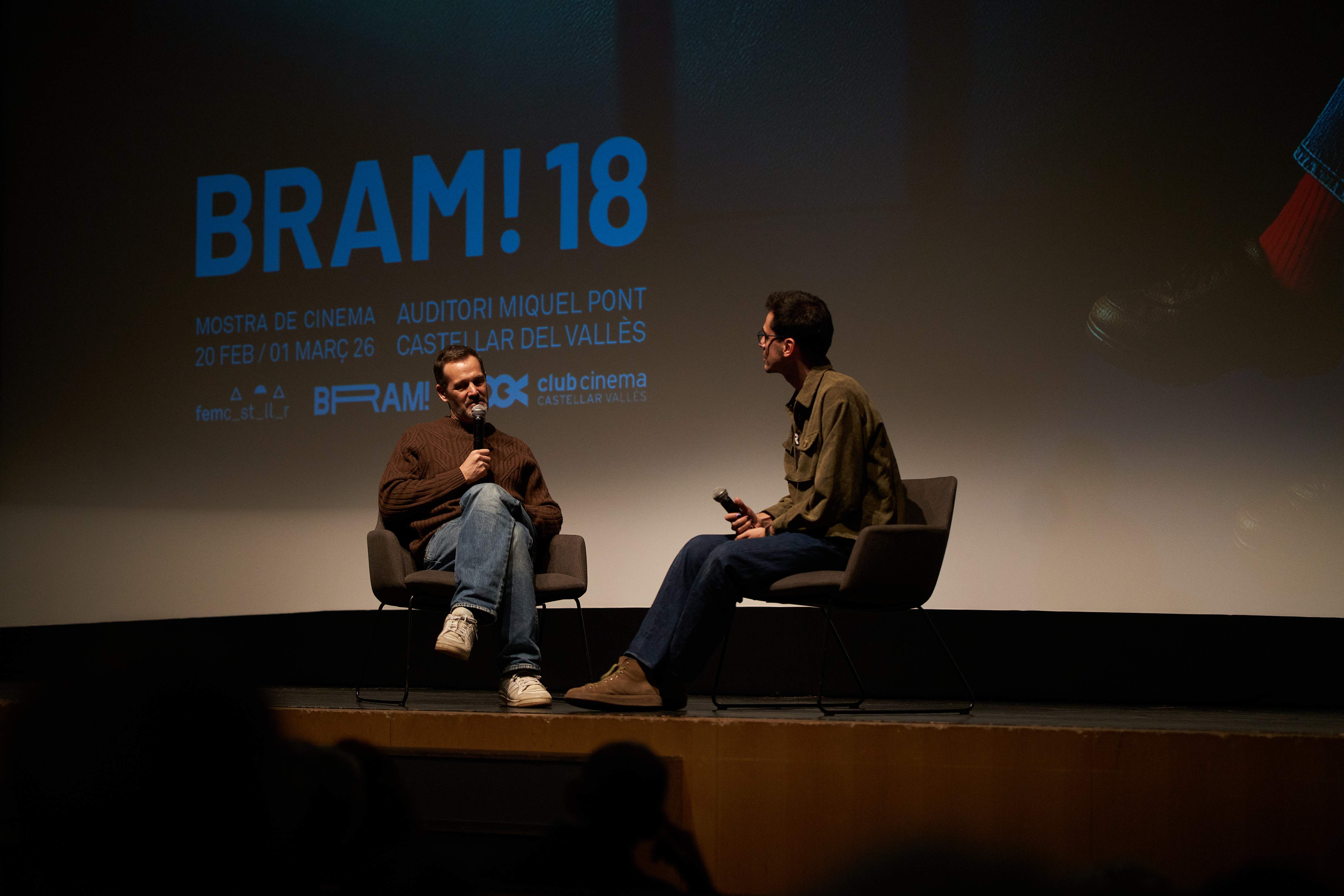 José Mari Goenaga sobre l'escenari de l'Auditori durant el col·loqui