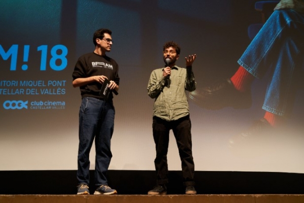 Arnau Gòdia, animador del film, abans de la projecció | Q.Pascual