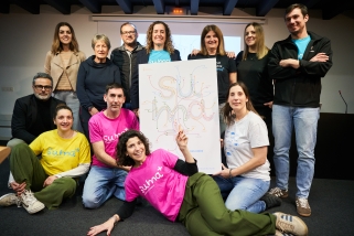 Part de l’equip de voluntaris que promou la marató inclusiva  de Suma +
