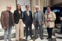 D'esquerra a dreta, el pessebrista Enric Benavent, l'alcaldessa de Castellar Yolanda Rivera, el president de la Generalitat Salvador Illa, el pessebrista homenatjat Josep Llinares, i la seva dona Conxita. || CEDIDA