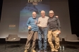 Carles Vallès, Lluis Gómez, Jordi Camprubí, integrants de l’expedició catalana a l’Everest de 1985, van ser presents a la projecció de 'Everest, 1985'. || CEDIDA