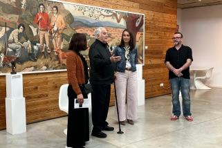 Ferran Capdevila presentant l'exposició 'La Guerra'