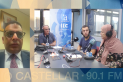 A l’esquerra el director de Huna Gaza Radio durant l’entrevista que es va fer per vídeo conferència. || L'Actual