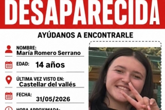 Imatge del cartell on s'anuncia la desaparició de la menor