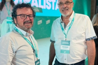 Lluís López i Joan Juni a la Convenció municipalista de Junts celebrada a Vilafranca