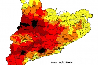 Imatge del mapa del Pla Alfa d'aquest dijous 16 de juliol de 2026