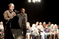 Esteve Chavala durant l'acte de jubilació que va tenir lloc l'any 2015 a l'Auditori Municipal. || Q.P.