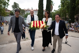 Ofrena floral de l’Ajuntament durant l’acte institucional de la Diada el 2025
