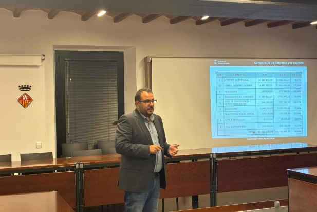 Rubén Peñalver, dimarts passat, va fer la presentació pública de la proposta de pressupostos. || O.F. Rubén Peñalver, dimarts passat, va fer la presentació pública de la proposta de pressupostos. || O.F.