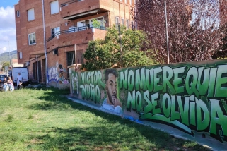 El mural en memòria de Victor Nuño Salvador a la Ronda Turuguet.
