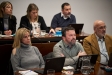 Ola Arpal, Lluís López i Joan Juni, els tres regidors de  Junts per Castellar, en un ple municipal de fa uns mesos || Q. Pascual