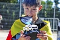 Max Gàlvez amb el trofeu de tercer classificat de la MIR Racing Cup Aspar.